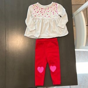 Toddler girls heart top & leggings set